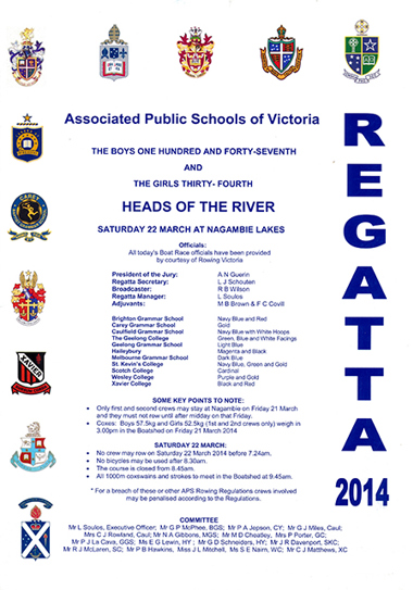 2014 regatta program